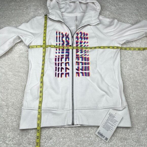 Lululemon Scuba Full Zip Hoodie White Seawheeze NEW - Picture 12 of 14